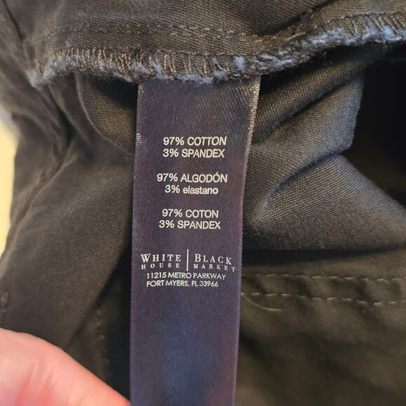 White House Black Market Capri Womens Size 6 Black Mid Rise Stretch Casual - Picture 4 of 12